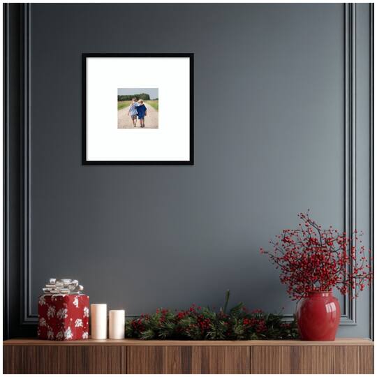 Kate and Laurel Svelte Noir Black Photo Frames with Mat